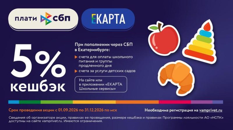 При оплате школьного питания можно получить 5% кешбэк При оплате школьного питания можно получить 5% кешбэк